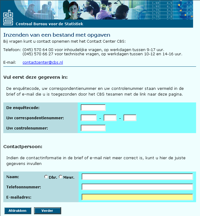 Vervolgens gaat u naar de beveiligde internetsite http://www.cbs.