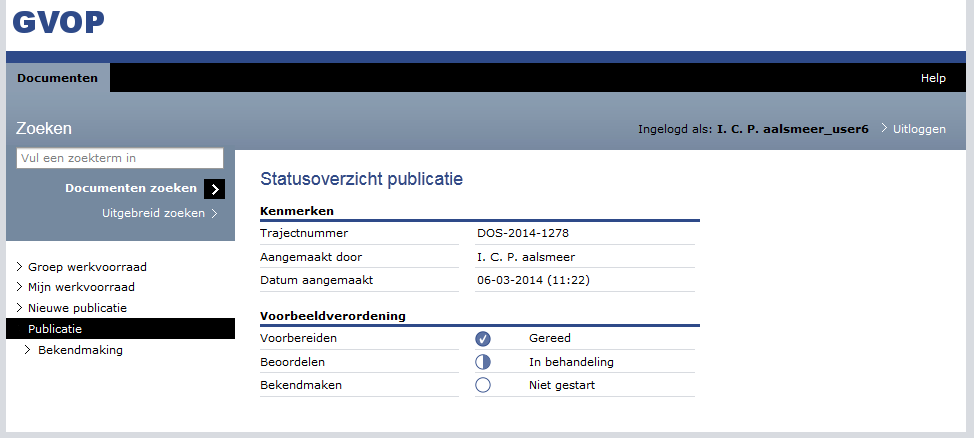 4.4.4 Bijlagen bewerken Geeft een overzicht van de bijgevoegde bijlagen. Hier kunnen de bijlagen worden toegevoegd of verwijderd. Deze bijlagen worden samen met de bekendmaking gepubliceerd. 4.4.5 Eigenschappen inzien Toont het overzicht van de eigenschappen van het document.