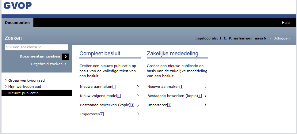 NB: Zie Hoofdstuk 5: Aanleverinstructies voor tips bij het aanmaken van een besluit. 4.3 Document bewerken in XOPUS XML-editor Na het aanmaken van een nieuwe publicatie opent de editor.