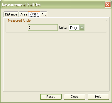 Handleiding AutoVue versie 1.1 Angle (Hoek meten) Klik op het icoon om een hoek te meten. Een meetvenster verschijnt.