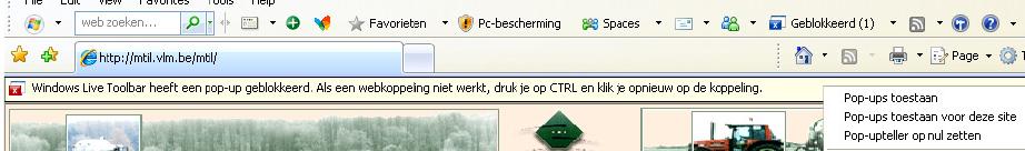 58 Dit doet u door op het pop-up-blocker-icoontje in de werkbalk te klikken. Vanaf nu staat hier de melding Pop-up s OK. De toolbar houdt per site bij of pop-ups toegelaten zijn of niet.