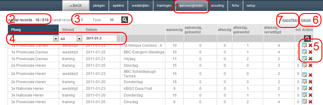 sportadministratie 3 1 Via de menu SPORTIEF Het vierde icoon in de hoofdmenu stelt het sportief gedeelte voor.