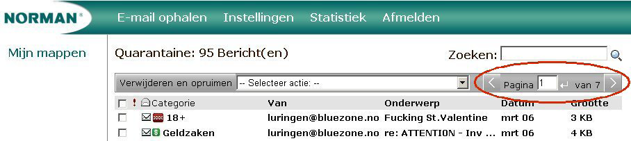Zoeken in Quarantaine U kunt e-mailberichten zoeken in de Quarantainelijst.