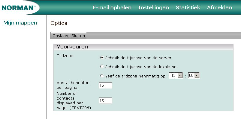 Opties Ga naar Instellingen > Opties om de weergavevoorkeuren voor lijsten in te stellen. Opties voor instellingen Het aantal berichten in lijsten opgeven 1.