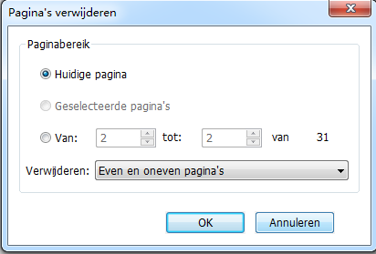 Dialoogvenster Lege pagina's invoegen 3. Om de oorspronkelijke PDF als apart bestand te behouden, kiest u Opslaan als en typt u een nieuwe naam voor de samengevoegde PDF.