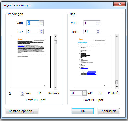 Opmerking: De maker van een PDF kan de beveiliging instellen om de extractie van pagina's te voorkomen.