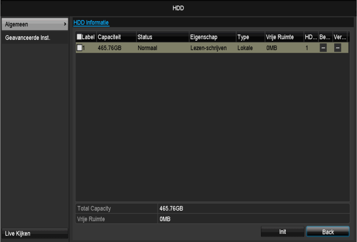 HDD HDD Harde schijven Algemeen Het apparaat kan vier 3,5 inch SATA harde schijven beheren. Voordat u met het apparaat opnames kunt maken moet de ingebouwde harde schijf "geïnitialiseerd" worden.