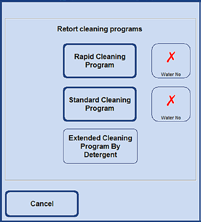 6. Reiniging en onderhoud 6.1.2 Reinigingsprogramma's uitvoeren Een reinigingsprogramma voert alleen de stappen uit die voor het reinigen van de retort nodig zijn.