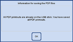 5. Bediening Gegevens opslaan en laden (vervolg) PDF-afdrukken opslaan Met deze functie kunnen de in het apparaat opgeslagen PDFbestanden van uitgevoerde programma's of lijsten op een USBstick worden