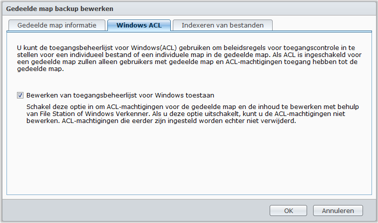 Een gecodeerde map bewerken Gebruikershandleiding voor Synology DiskStation Nadat de map is gecodeerd, kunt u het vervolgkeuzemenu Codering gebruiken om de map te bewerken.