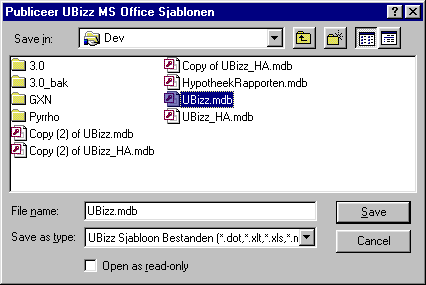 U selecteert Volgende>. Vervolgens kiest u voor Import en Publiceer UBizz MS Office Sjablonen. U dubbelklikt hierop. Afbeelding 2.