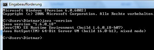 U moet zoiets als java version "1.6.0_18" te zien krijgen. Als de getoonde versie gelijk of groter is dan "1.5." dan is de geïnstalleerde JAVA-omgeving geschikt voor het draaien van de vna/j.