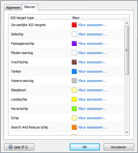 Testen van de AIS-ontvangst Als u de Communicatie start dient u bij goede antenne en aansluiting AIS schepen op uw scherm geplot zien als driehoekjes. Of u AIS berichten, beginnende met!