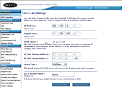 Gebruik van de web-based Advanced User Interface LAN-instellingen wijzigen Hier kunt u alle instellingen van de interne LAN-setup van de router bekijken en aanpassen. (1) (2) (3) (4) (5) (6) 1.