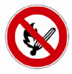3 van 35 Wat betekent dit bord? a. Verboden te roken. b. Vuur, open vlam en roken verboden. c. Verboden om brandgevaarlijke vloeistoffen te gebruiken. 4 van 35 Wat betekent dit etiket? a. Ontvlambare stoffen of hoge temperatuur.