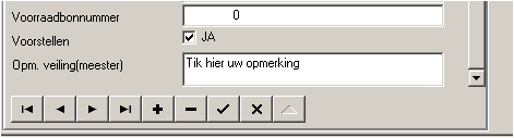 Het veld opm. veiling(meester) wordt nu ook op de brief geprint indien voldoende plaats. Dit komt bij productomschrijving te staan.