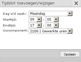 P a g i n a 107 Nieuw tijdslot toevoegen Klik op Nieuw tijdslot toevoegen.