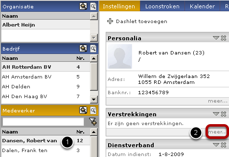 P a g i n a 95 Vertrekking toevoegen 1. Selecteer het type verstrekking, u kunt ook een eigen type aanmaken door op de drie puntjes te klikken. 2.