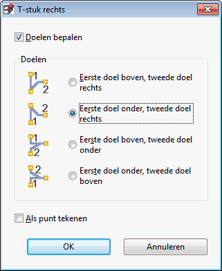 Het verbindingssymbool "T-stuk" invoegen 7. Klik op [OK].