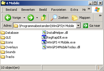 Op de pda staan wayponts.db en de tajectbestanden in \Program Files\WinGPS\4 Mobile\Database resp. Tracks.