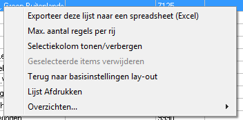 Sorteervolgorde in een lijst Klik op een kolomtitel om de lijst oplopend dan wel aflopend te sorteren op betreffend kolom-item.