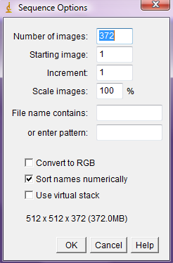 BIJLAGE B Handleiding: RAW bestand creëren met behulp van ImageJ Bij het creëren van een RAW bestand met behulp van ImageJ zal de optie Image Sequence vanuit Import geselecteerd moeten worden, waarna