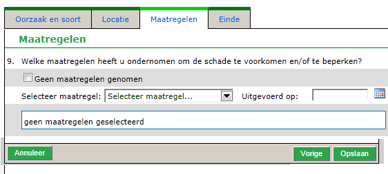 Vervolgens als alles is ingevuld KLIKT U OP : -L2- U kiest als dat kan de al eerder ingetekende percelen uit de lijst.