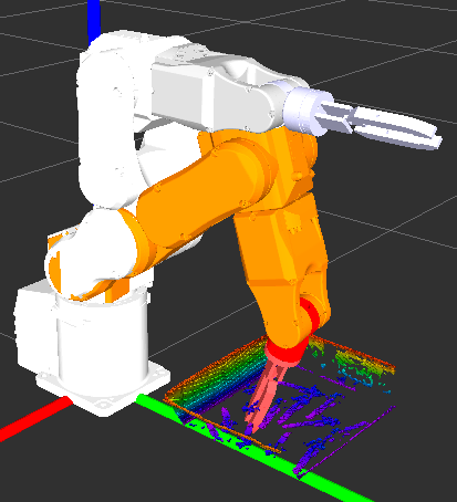 Nu de octomap gevisualiseerd wordt kan er gekeken worden of de robot dit ook effectief als een obstakel ziet. Hiervoor is de robot bewogen m.b.v. de interactive markers tot deze in botsing treedt met de octomap.