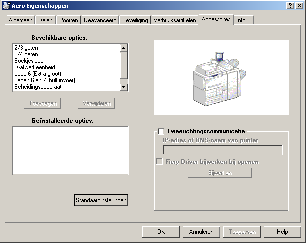 INSTALLEERBARE OPTIES CONFIGUREREN 31 OPTIES HANDMATIG CONFIGUREREN 1 Windows 2000: klik op Start, wijs Instellingen aan en klik op Printers.