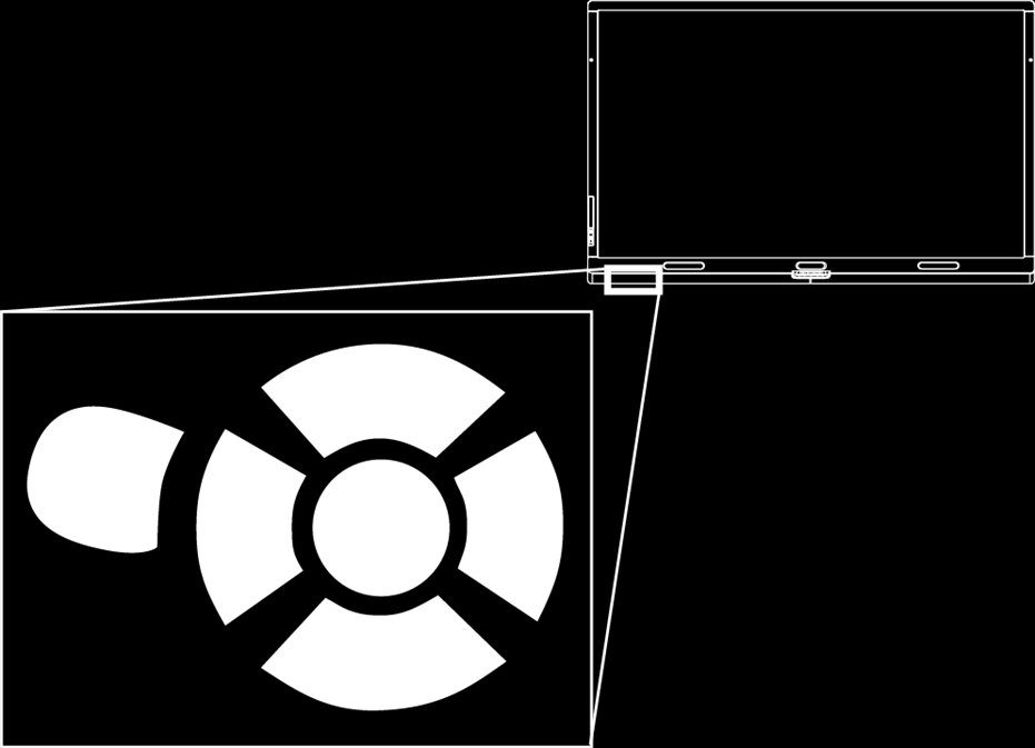 APPENDIX B HET SCHERMWEERGAVEMENU'S VAN HET INTERACTIEVE FLATPANEL GEBRUIKEN Het schermweergavemenu van SMART Board 8084i-G4 interactief flatpanel gebruiken U kunt het schermweergavemenu van het