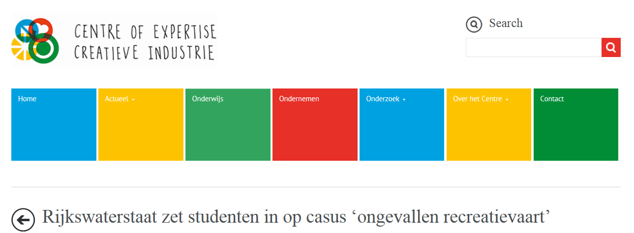 Rijkswaterstaat zet studenten in op casus ongevallen recreatievaart Derde-en vierderjaars studenten Communication & Multimediadesign (CMD) aan de Hogeschool Utrecht bogen zich de afgelopen 10 weken