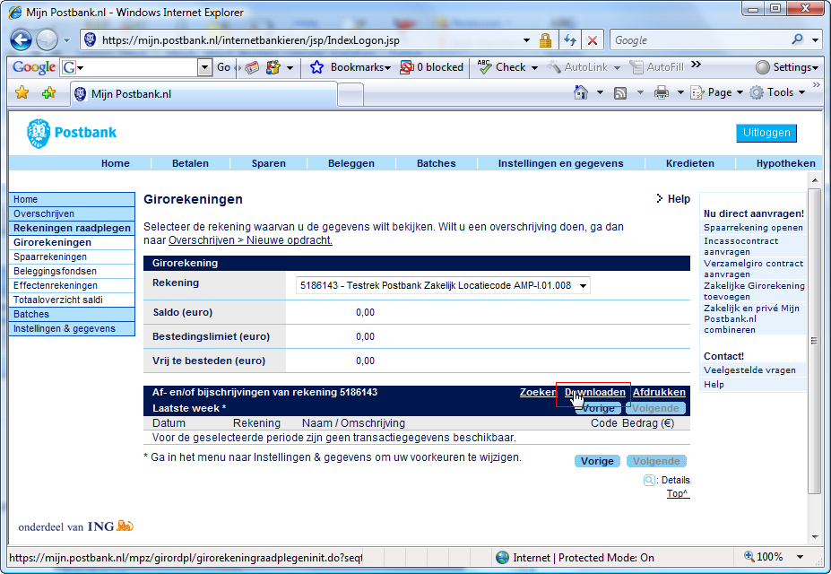 5. Importeer uw mutaties uit Mijn Postbank.nl Zorg dat u een actuele download uit Mijn Postbank.
