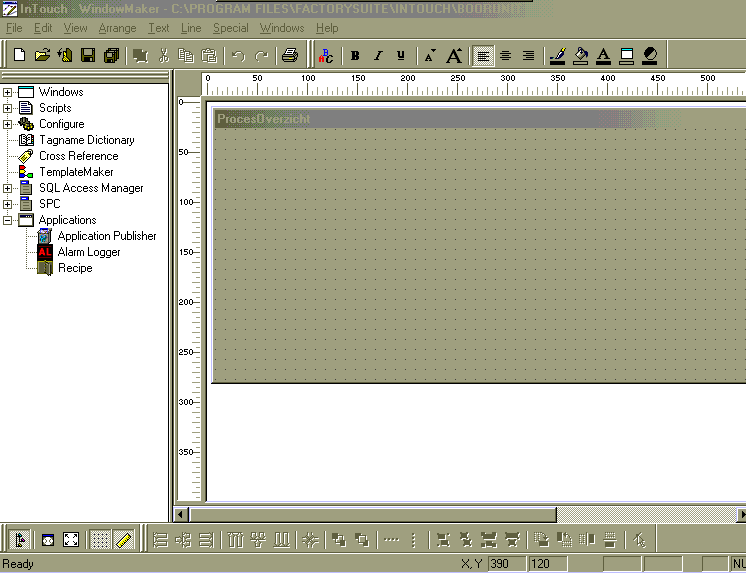 Na het drukken op OK van de Window Properties, zie figuur 9, verschijnt er dan het volgende. Zie figuur 10. Figuur 10.