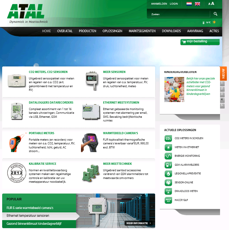 Bezoek www.atal.nl, de nr. 1 website voor meetinstrumenten Bezoek ook eens de website van ATAL B.V. De website www.atal.nl is georganiseerd rond onze vier productpijlers.