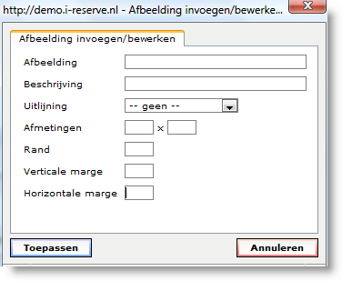 Let op: de gebruikte variabelen zijn allen basis variabelen en kunt u direct in de editor zelf gebruiken.