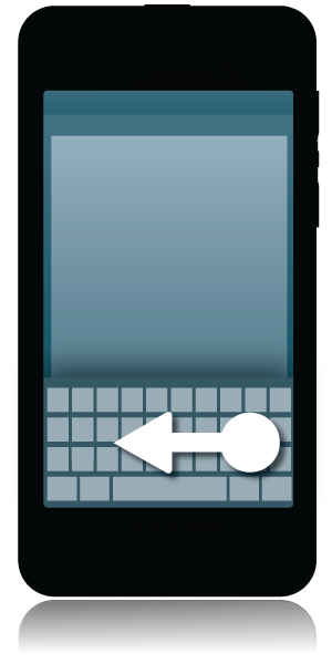 Vertellen wat u wilt met het BlackBerry-toetsenbord Een woord verwijderen 1. Veeg met een vinger van rechts naar links over het toetsenbord.