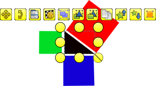 zonder vervorming. Zie > Menu's en pop-upmenu's > Selectie- en formaatgrepen.