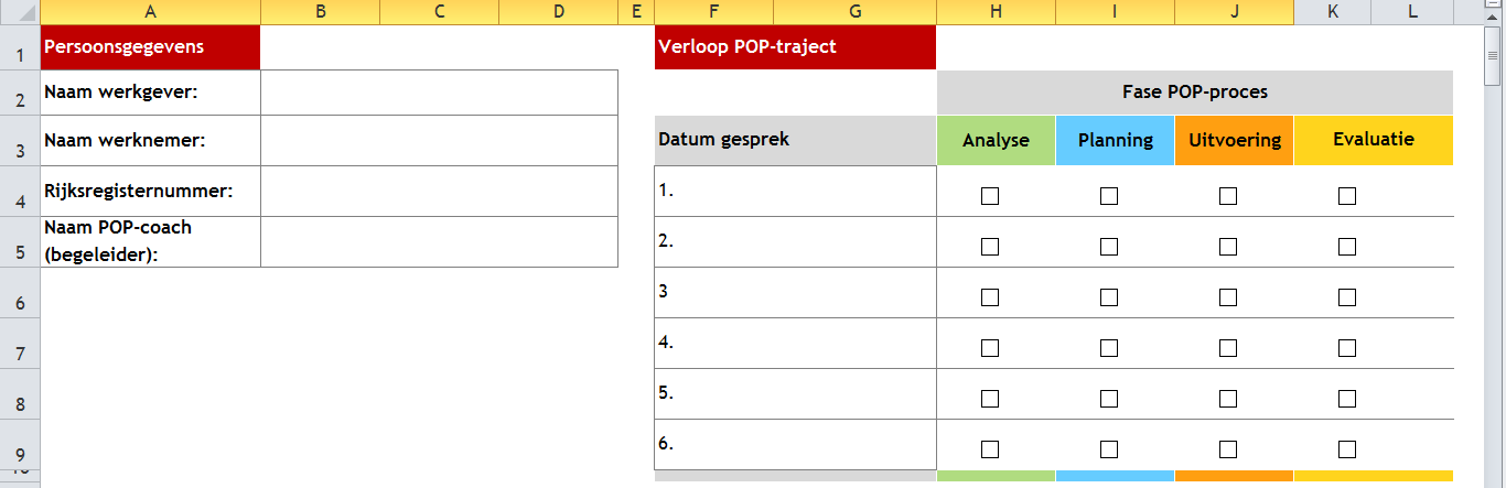 4.3. Output (actieplan-sjabloon) In dit deel beschrijven we het POP-sjabloon dat opgeladen moet worden binnen Mijn Loopbaan van VDAB.