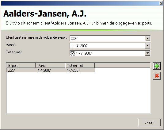 Naast het automatisch uitsluiten van bepaalde (categorieën) cliënten blijft het mogelijk deze handeling handmatig uit te voeren.