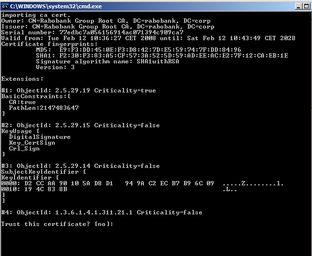 Start het aangepaste script door met de linkermuisknop te dubbelklikken op 2. Processclientcertificate.bat.