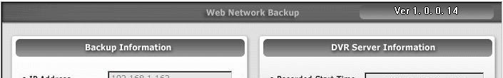 CHAP. 7 Web Viewer configuratie 5) Klik op Start Backup na het ingeven van de tijd instellingen