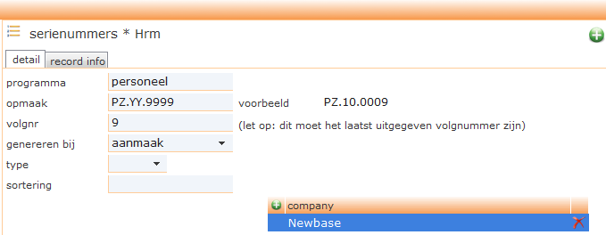 2 Instellingen In de NewbaseOnline applicatie wordt gebruik gemaakt van diverse instellingen, bijvoorbeeld om bepaalde kenmerken te kunnen kiezen uit opzoeklijsten.