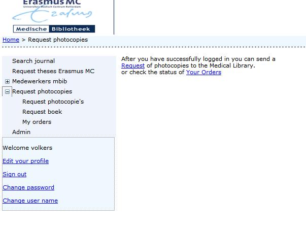 MedBib-handleiding Fulltext-tijdschriften 5 / 6 4. Klik + vóór 'Request photocopies' 5.