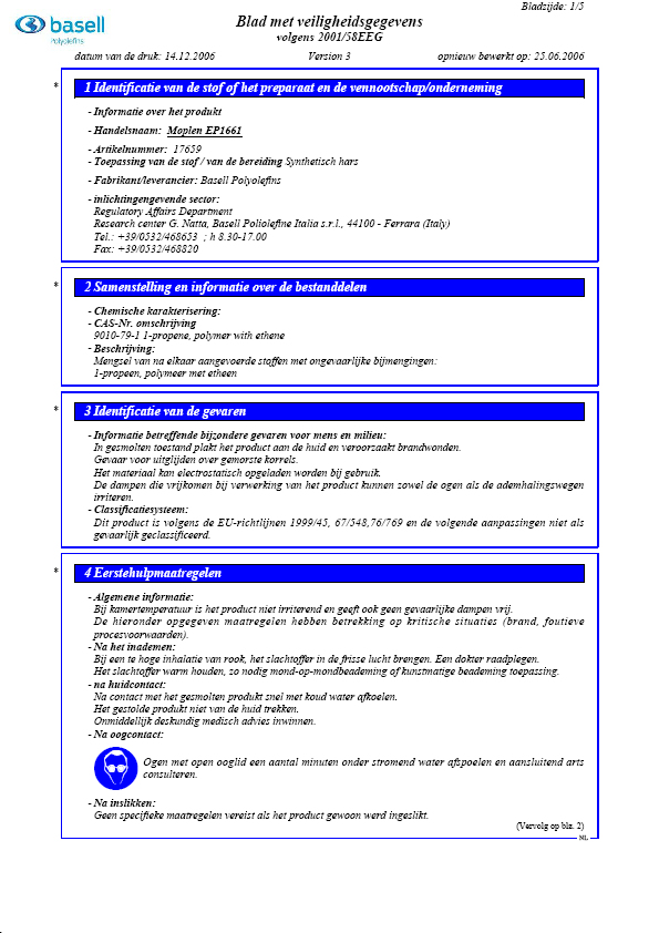 Bijlage 5: Material safety data