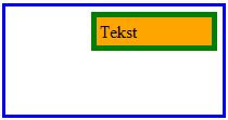 height, width, margin, padding, Output HTML <div id="outer"> <div id="inner"> Tekst </div> </div> border en float CSS #outer { border: 3px solid