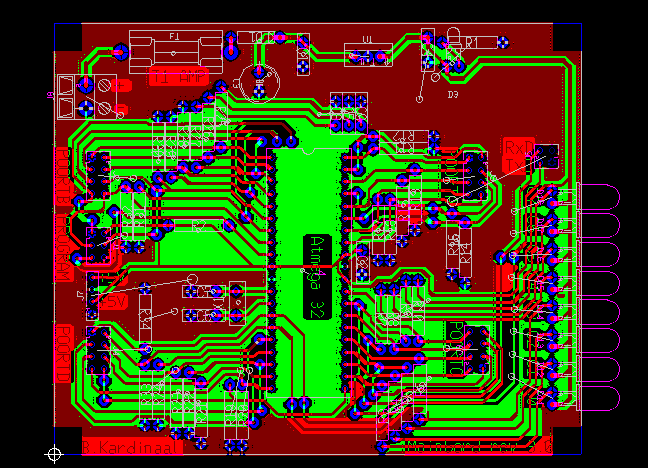 2.2. Mainbord. Het mainbord wat ik heb gebruikt voor het aansturen van de led cube heb ik zelf ontwikkeld.