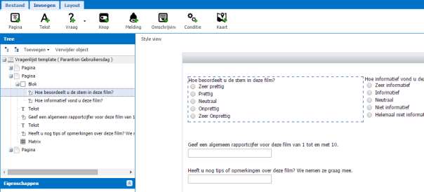 Figuur 37: Meerdere vragen wijzigen Eigenschappen van de vraag instellen U kunt aan een vraag heel veel aspecten instellen.