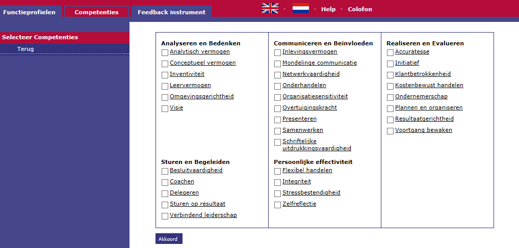 28 3.3 Competenties In de nieuwe geautomatiseerde versie van UFO is ook een tabblad competenties opgenomen.