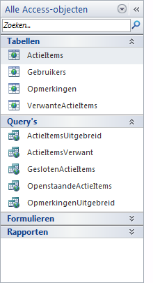 vervangt. De databaseobjecten zijn onder andere uw tabellen, query's, formulieren, rapporten, pagina's, macro's en modules.