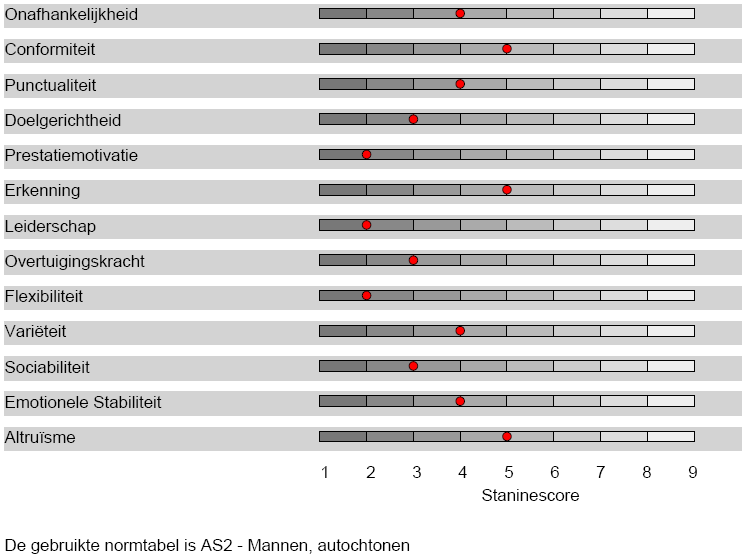 C. Persoonlijkheidsstijlen en drijfveren Persoonlijkheids-/drijfverenprofiel (MPT) Bevindingen persoonlijkheids-/drijfverenonderzoek In een vragenlijst (MPT) geeft u aan waarde te hechten aan regels